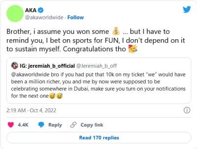 AKA Loses R10K To Sports Betting